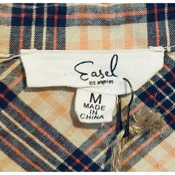 Plaid Button-Up Women's Top - Picture 5 of 7